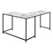 Homeroots 58" White and Black Faux Marble Wood And Metal Corner Computer Desk 489871 - alternate 3
