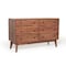 Homeroots 51" Walnut Solid Wood Six Drawer Double Dresser 473116 - alternate 2