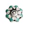 Homeroots Set of Twelve Green Silver And White Geometric Ceramic Drawer Pull Knobs, 12PK 321702 - alternate 1