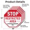 Signmission Stop Restricted Area Authorized Per, 10 inch X 10 inch, Aluminum Metal Signs, 5PK OC-A-5Pack-10-273 - alternate 3