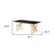 Homeroots 79" Black and Gold Marble and Metal Double Pedestal Base Dining Table 602329 - alternate 5