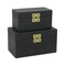 Homeroots Set of Two Black Solid Wood And Fabric Box With Lid, 2PK 489388 - alternate 3