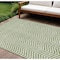 Homeroots 8' X 10' Green And Ivory Chevron Washable Indoor Outdoor Area Rug 596264 - alternate 1