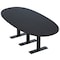 Skutchi Designs 8ft Conference Table With Power Unit | 8 Person Modular Boval Meeting Table | Harmony Series HAR-BOVL-48X96-T.BK-U999ST19-NA - alternate 1