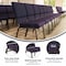 Flash Furniture Purple Fabric Church Chair, PK4 4-FD-CH02185-GV-ROY-BAS-GG - alternate 9