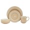 Homeroots Sand Sixteen Piece Round Striped Ceramic Service For Four Dinnerware Set 534541 - alternate 1
