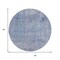 Homeroots 8' Blue And Ivory Round Abstract Washable Indoor Outdoor Area Rug 631061 - alternate 4