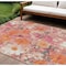 Homeroots 8' X 10' Blush Pink And Orange Floral Washable Indoor Outdoor Area Rug 611189 - alternate 1