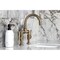 Kingston Brass Bridge Bathroom Faucet with Brass Pop-Up, Antique Brass KS2173TKL - alternate 4
