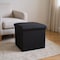 Homeroots 15" Black Boucle Cube Storage Ottoman 590474 - alternate 2