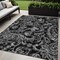 Homeroots 5' X 8' Black Gray And Charcoal Paisley Washable Indoor Outdoor Area Rug 588631 - alternate 1