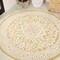 Jonathan Y Sinjuri Medallion Textured Weave Yellow/Cream 5 ft Round Indoor/Outdoor Area Rug SMB101I-5R - alternate 1