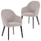 Leisuremod Elias Dining Chair Upholstered in Leather Velvet and Powder Coated Iron Legs, 2PK EDC21LGR-2 - alternate 1