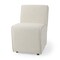 Homeroots Cream Fully Upholstered Boucle Dining Side Chair With Wheels 605880 - alternate 3