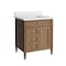 James Martin Vanities Brittany 30" Sgl Vanity, Pecan w/ Sgl Hole 3 CM White Zeus Silestone Top and Matching Backsplash 655-V30-PCN-1WZ - alternate 5