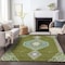 Homeroots 9' X 12' Olive Green Pink And Ivory Oriental Washable Indoor Outdoor Area Rug 598434 - alternate 6