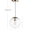 Jonathan Y Bleecker 7.75" Metal/Glass Globe LED Pendant, Clear/Brass JYL9528C - alternate 5