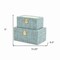 Homeroots Set of Two Blue Wood Metal And Fabric Box With Lid, 2PK 489363 - alternate 6