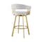 Homeroots 30" Silver and Gold Fabric and Stainless Steel Low Back Bar Height Swivel Bar Chair 569151 - alternate 5