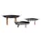 Homeroots Set of Three Black And Brown Wood And Metal Round Riser Trays With Handles 636206 - alternate 1