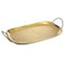 Homeroots 20in Gold Rectangular Stainless Steel Serving Tray With Handles 517540 - alternate 1
