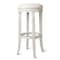 Homeroots 31" Bone and Antiqued White Fabric and Solid Wood Backless Bar Height Swivel Bar Chair 632407 - alternate 3