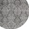 Homeroots 8' Gray And Pewter Round Damask Washable Indoor Outdoor Area Rug 616528 - alternate 3