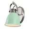 Jonathan Y Phineas 7" 1-Light Adjustable Farmhouse Bohemian Iron LED Vanity Light, Mint Green/Nickel JYL1114C - alternate 1