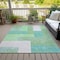Homeroots 9' X 12' Sage Mint Green Teal Blue And Ivory Geometric Washable Indoor Outdoor Area Rug 612386 - alternate 5