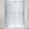 Anzzi 76'' x 57-60'' Sliding Frameless Shower Door in Brushed Nickel with Alcove Left Drain Shower Base SD-5902302L-BN - alternate 1