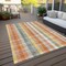 Homeroots 10' X 14' Peach Ivory And Orange Plaid Washable Indoor Outdoor Area Rug 613986 - alternate 5