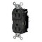 Hubbell Wiring Device-Kellems Straight Blade Receptacle, 5-20R, 20 A, 125V AC, 2 Pole, 3 Wire, Surface Mount, Grounded HBL8300STBK - alternate 3