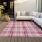 Homeroots 5' X 8' Blush Ivory And Copper Plaid Washable Indoor Outdoor Area Rug 597088 - alternate 6