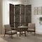 Homeroots 84" Black Wood Folding Four Panel Screen Room Divider 274881 - alternate 3