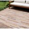 Homeroots 8' X 10' Pink And Beige Striped Washable Indoor Outdoor Area Rug 609051 - alternate 1