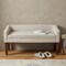 Homeroots 50in Platinum and Brown Fabric and Wood Upholstered Bench 642316 - alternate 2