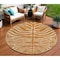 Homeroots 8' Copper And Tan Round Animal Print Washable Indoor Outdoor Area Rug 600644 - alternate 1