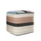 Homeroots 20in White Polyester Striped Indoor Outdoor Pouf Ottoman 517439 - alternate 3