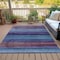 Homeroots 10' X 14' Blue Purple And Taupe Striped Washable Indoor Outdoor Area Rug 631208 - alternate 5
