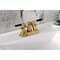 Kingston Brass Double-Handle 4" Centerset Bathroom Faucet with Pop-Up Drain, Polished Brass KB8612CKL - alternate 3
