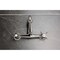 Kingston Brass Two-Handle Wall Mount Bridge Kitchen Faucet, Polished Nickel KS3256BEX - alternate 2