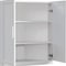 Homeroots Set Of Two White Wood Corner Accent Cabinet With Two Doors 712120 - alternate 4