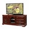 Homeroots 58in Brown Solid and Manufactured Wood Enclosed and Open Storage TV Stand 347481 - alternate 3