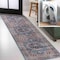 Jonathan Y Alacati Ogee Medallion Non-Slip Machine-Washable Navy/Brown 2 ft. x 8 ft. Runner Rug WSH103C-28 - alternate 1