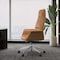 Leisuremod Summit High-Back Office Chair in Faux Leather & Aluminum Frame with Swivel & Tilt, Acorn Brown SOT21LBRL - alternate 6
