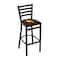 Holland Bar Stool Co 30" Blk Wrinkle Wyoming Stationary Bar Stool, Ladder Back L00430Wymng - alternate 1