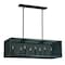 Vaxcel Wicker Park 8L Black Industrial Cage Linear Chandelier Island Pendant Light Fixture P0105 - alternate 1
