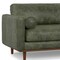 Homeroots 89" Moss Green Leather Sofa With Brown Legs 640994 - alternate 3