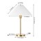 Jonathan Y Freida 21.25" Modern Glam Metal Column LED Table Lamp w/USB Charging Port and Pleated Shade, Brass Go JYL1149A - alternate 4