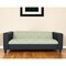 Homeroots 84" Green and White Faux Leather Geometric Sofa With Black Legs 530485 - alternate 1
